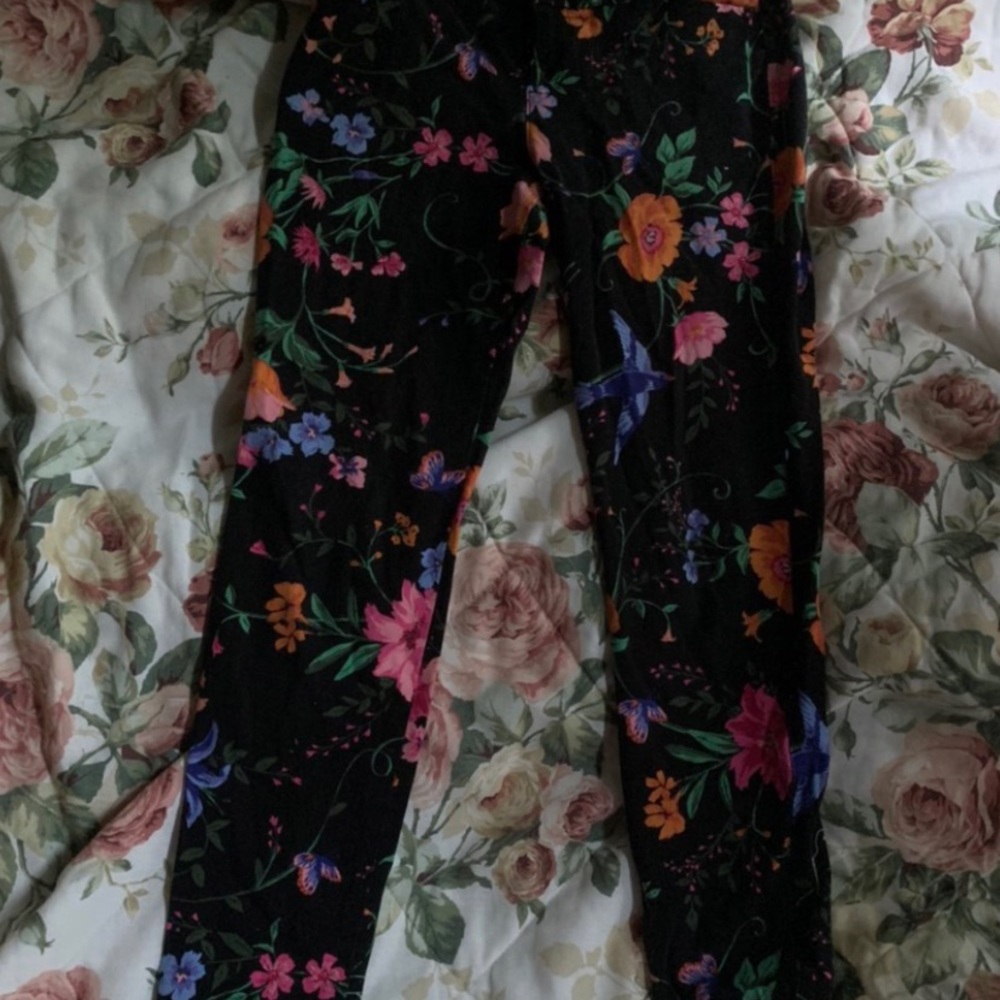 mid rise floral pants